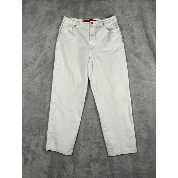 Gloria Vanderbilt Red Label Women's White Straight Leg Denim Jeans 10 - Picture 1 of 5